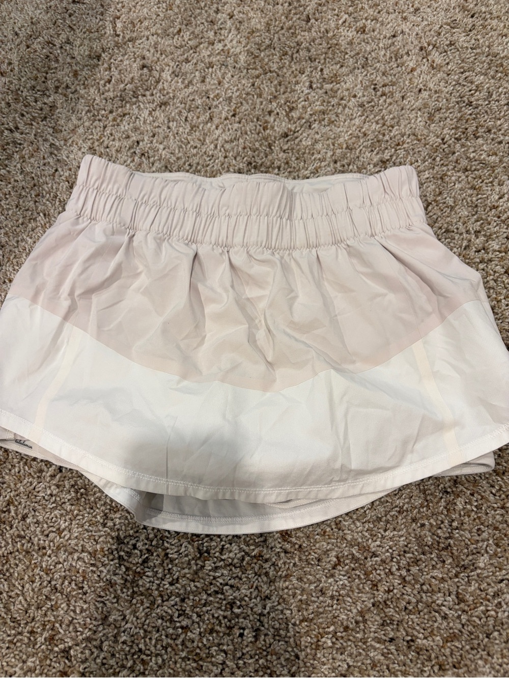 lululemon athletica light beige and white athletic skort